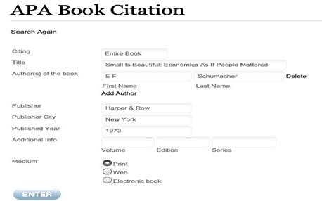 Citation apa format machine