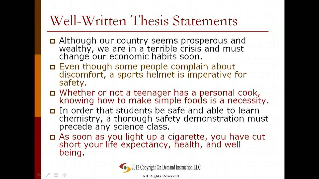 Informative thesis statement examples Informative thesis statement examples image