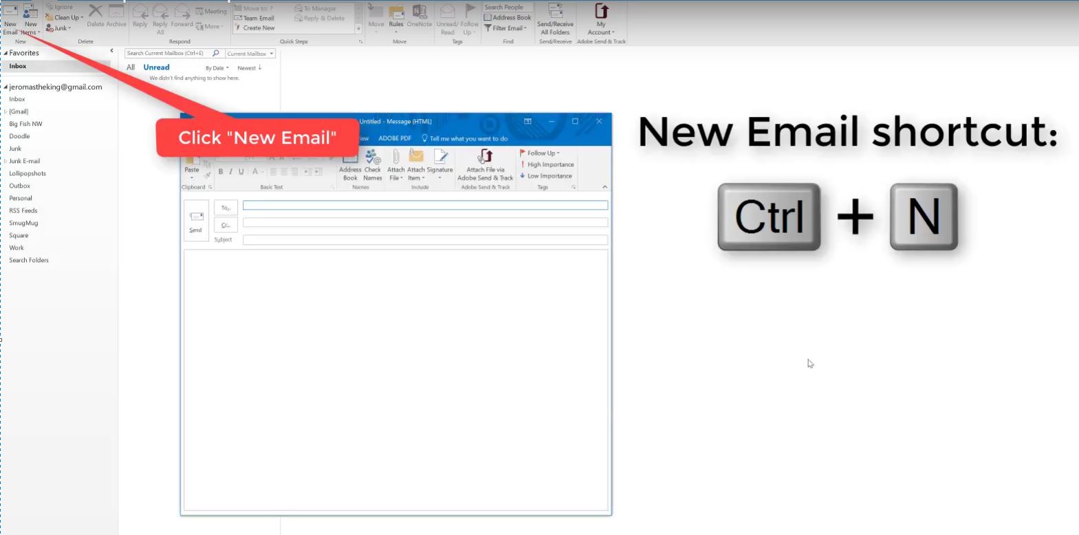 how to create outlook email from template email