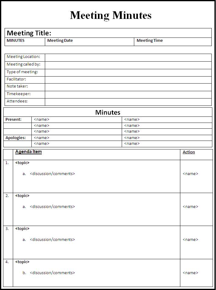 Microsoft Word Note Taking Template