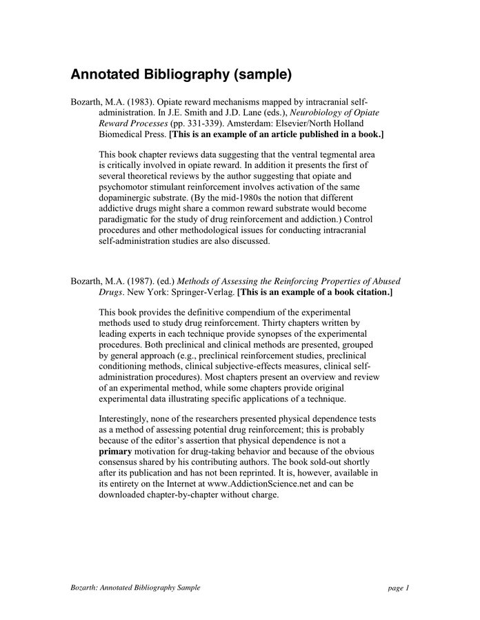 annotated bibliography format in apa