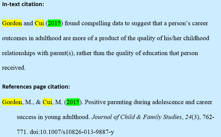 Asa format references