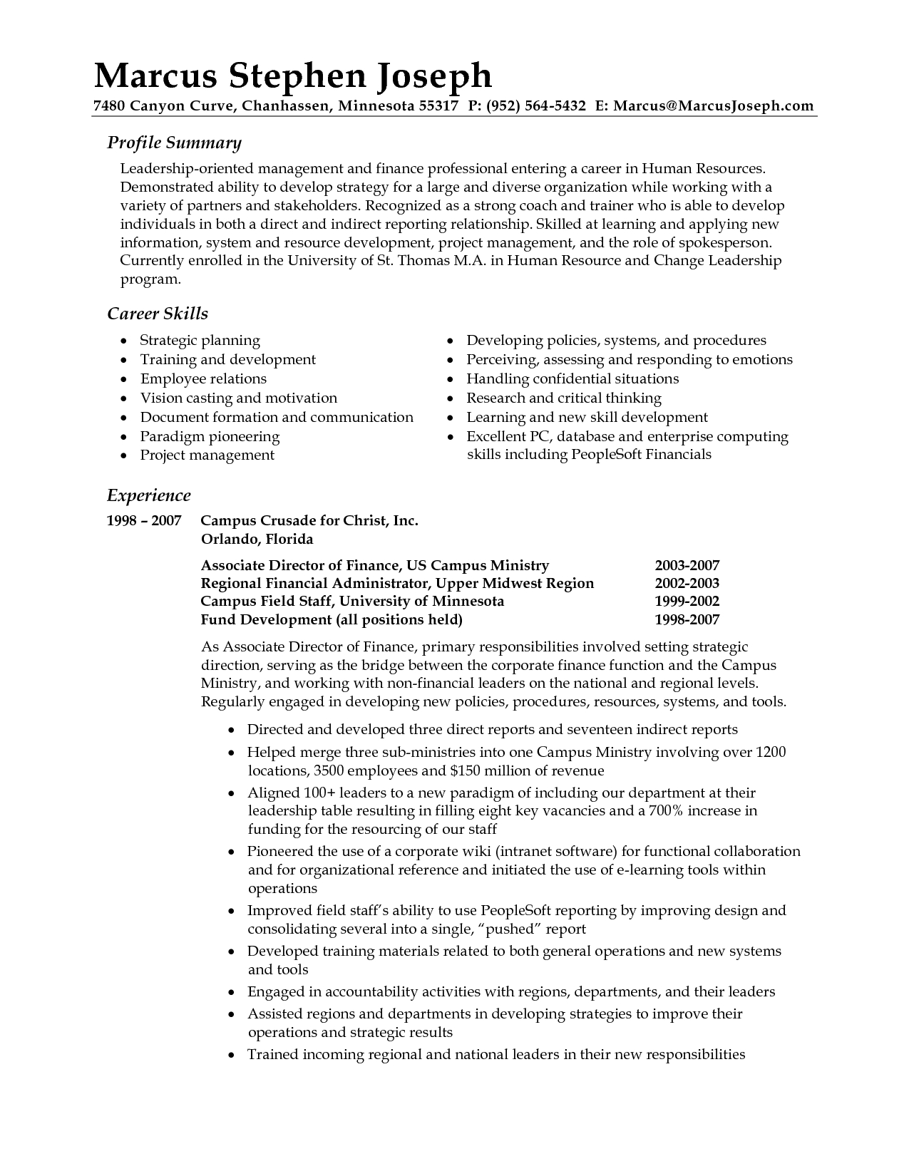 Resume Summary Examples