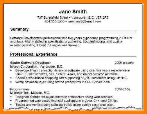 Resume Summary Examples