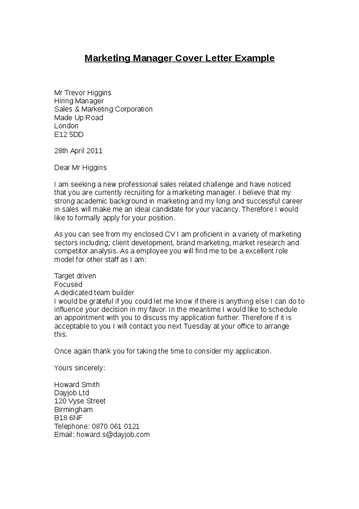 Sample Cover Letter Format for Job Application