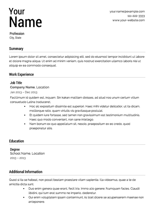 what should a resume look like