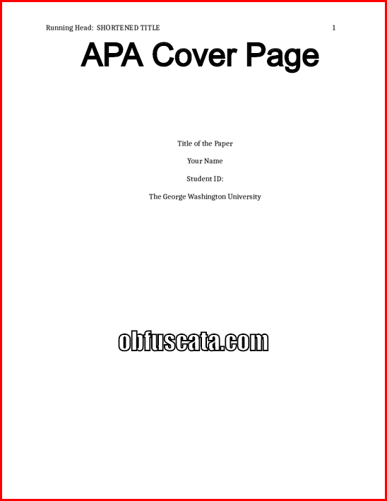 Apa 6th edition research paper cover page