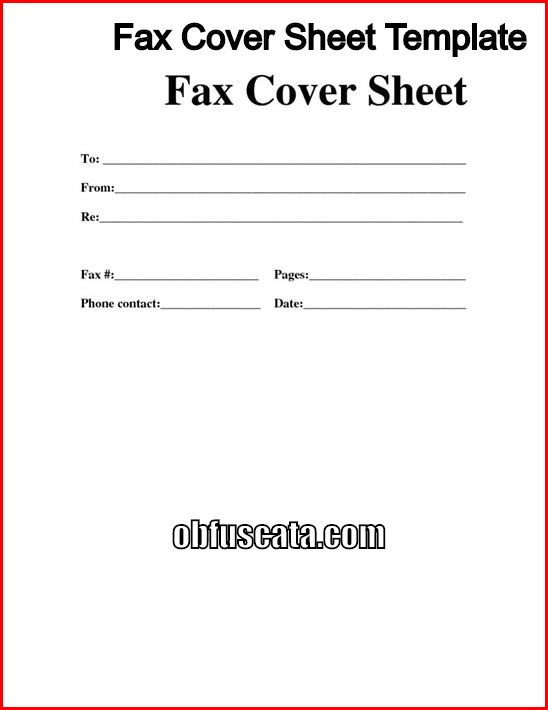 Fax Cover Sheet Template