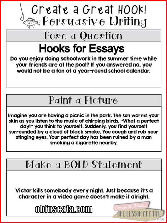 Essay hook ideas