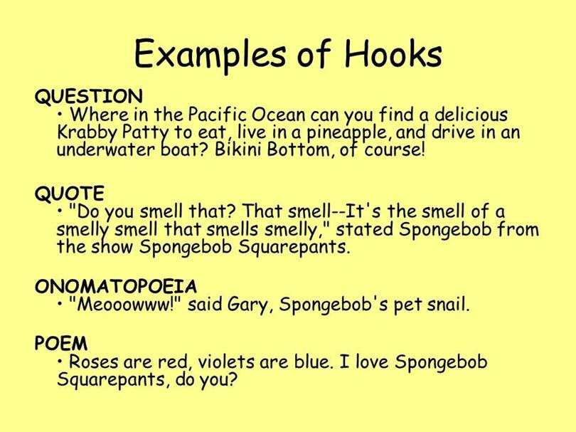 Hook sentence starters Hook sentence starters picture