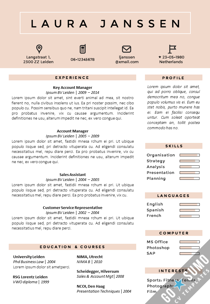 Where can you find a CV Template?