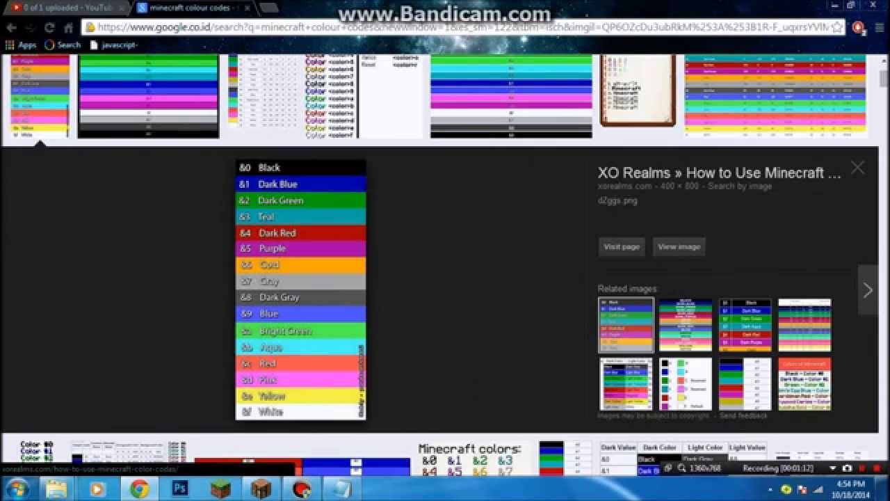 minecraft color codes