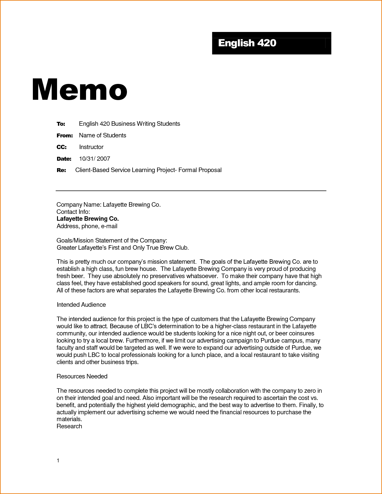 Writing company memos - How to Write a Professional Intercompany Memo