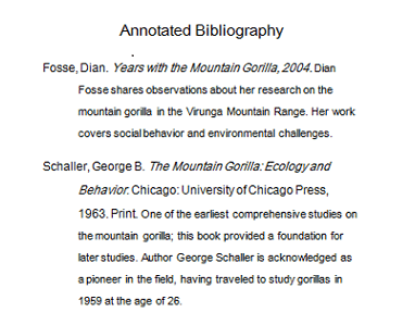 Annotated bibliography order