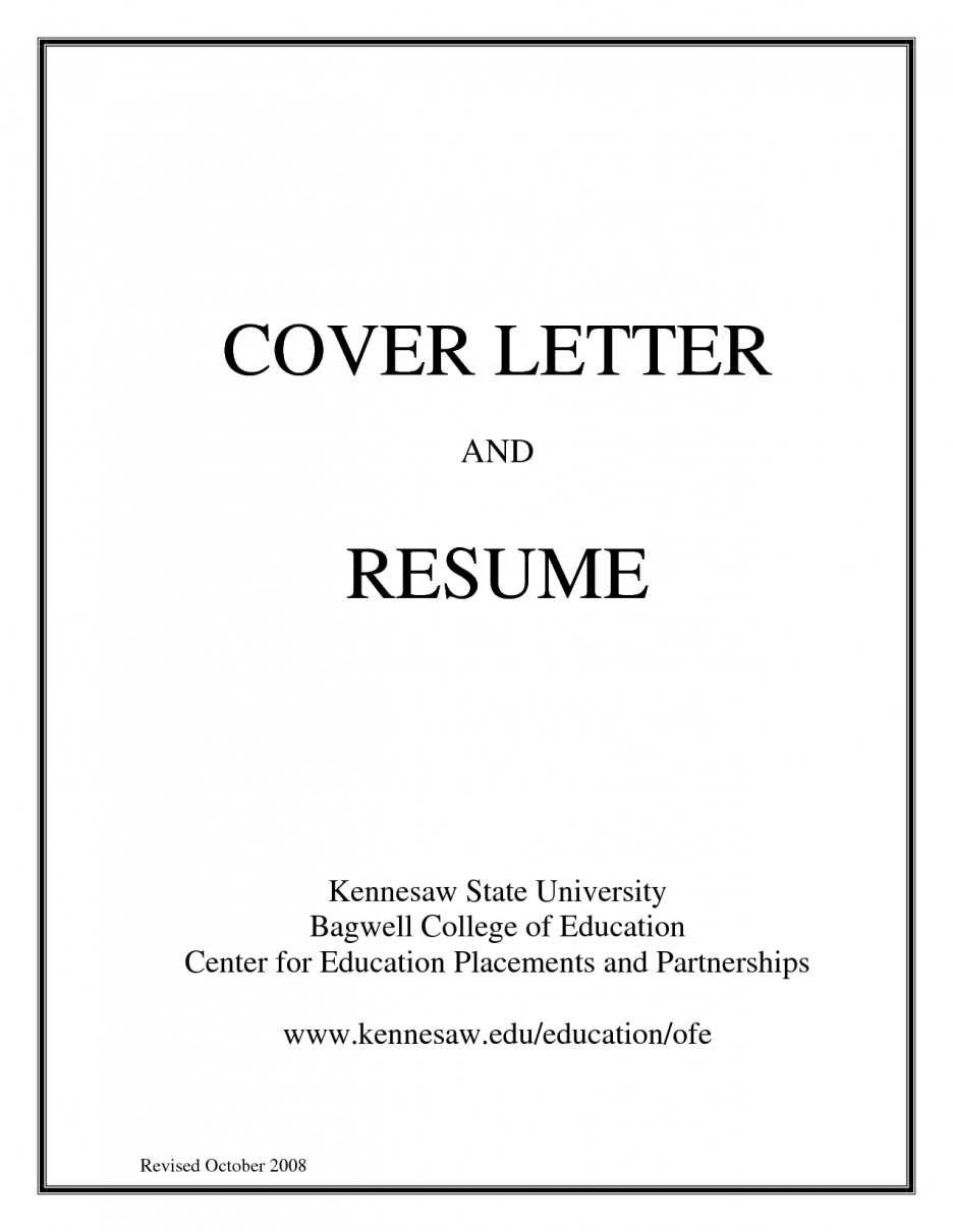 what does a cover page look like for a resume