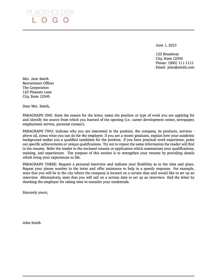 Letter explaining why i want the job