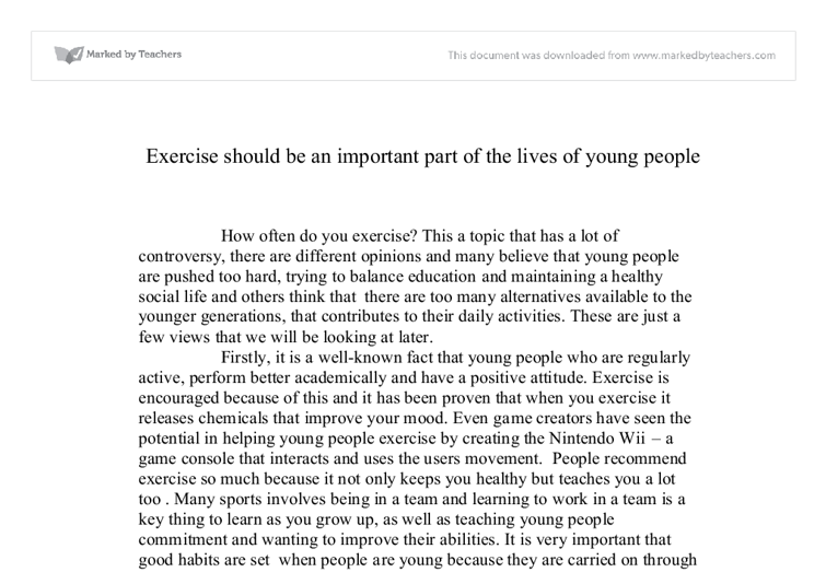 persuasive essay on exercise