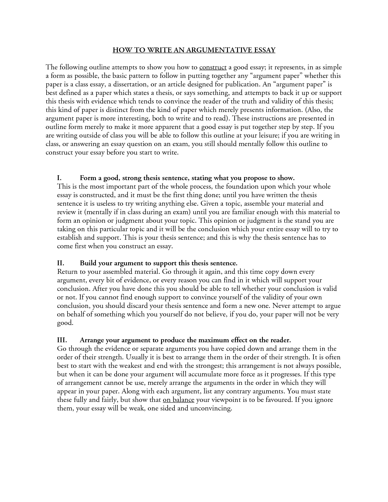 Sample introduction paragraph for argumentative essay
