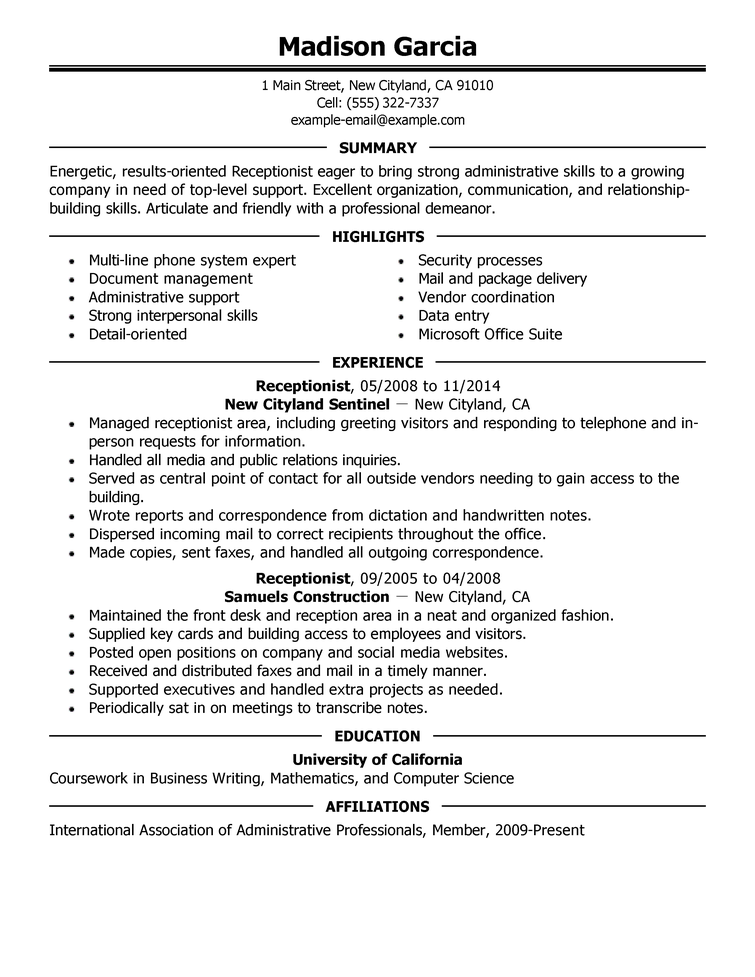 resume sample for employment