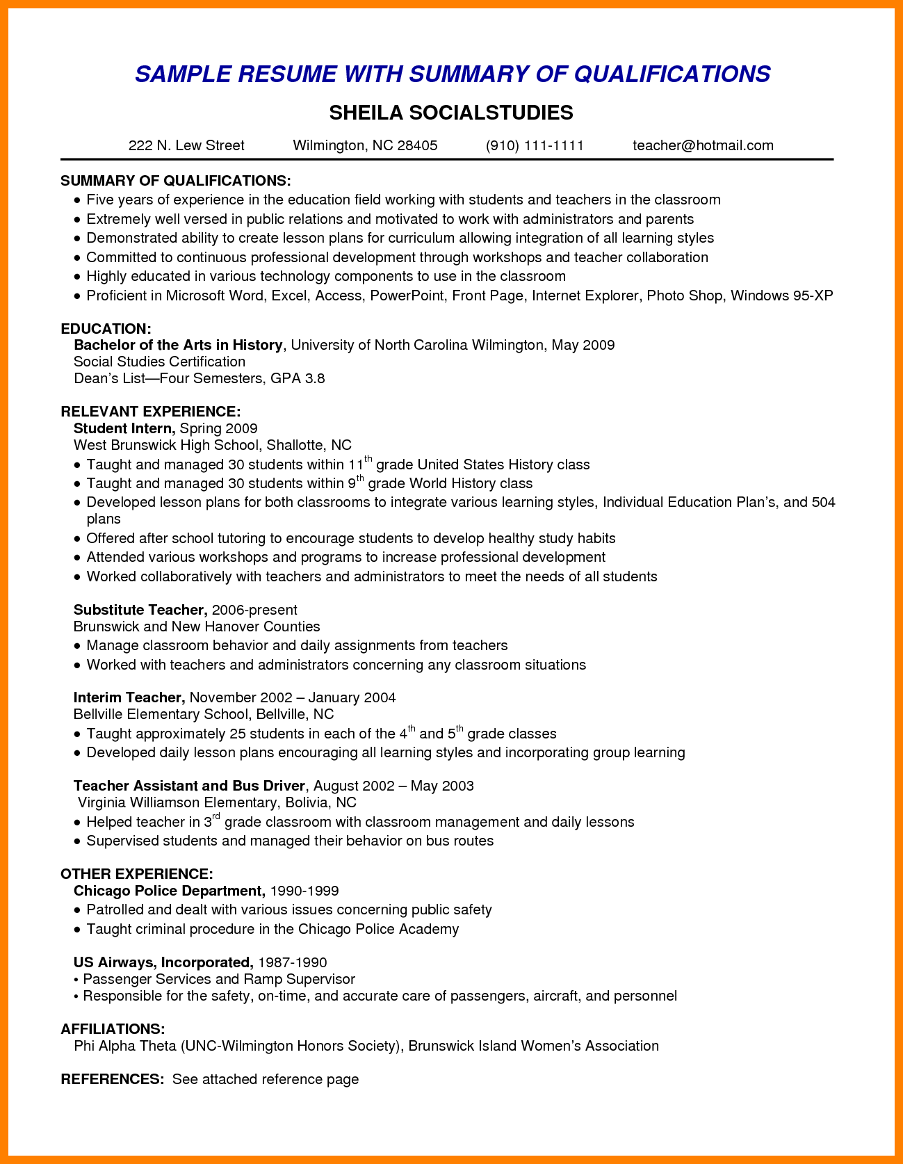 Example Of A Resume Summary Quotes Summary For Resume Quotesgram