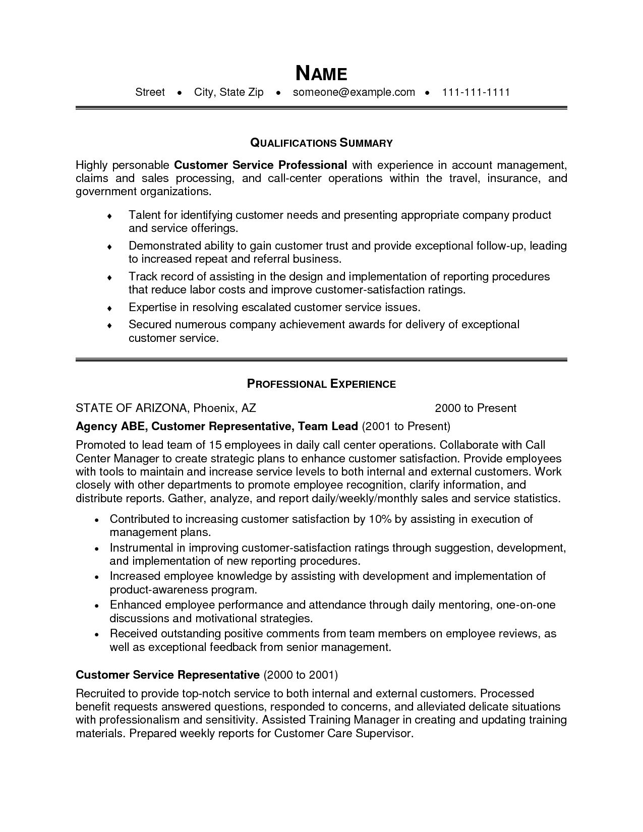 resume examples skills summary