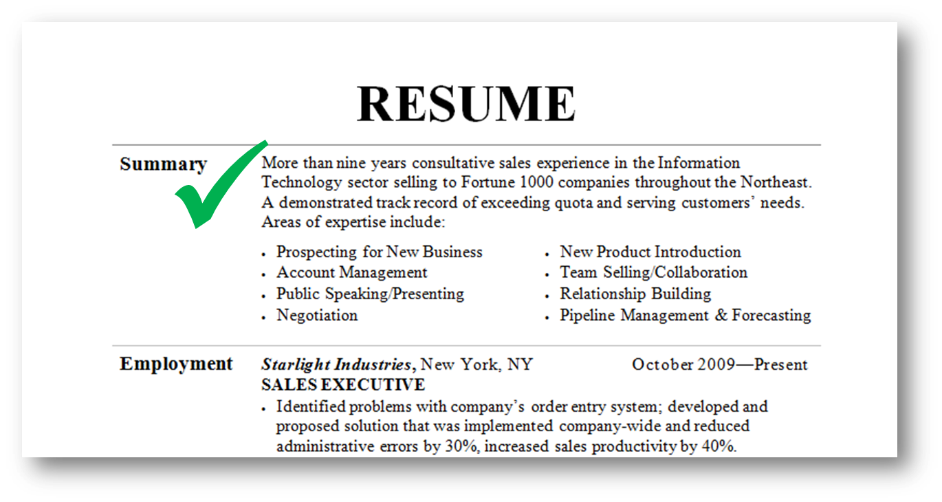 Write my resume summary statement; How To Write A Resume Summary