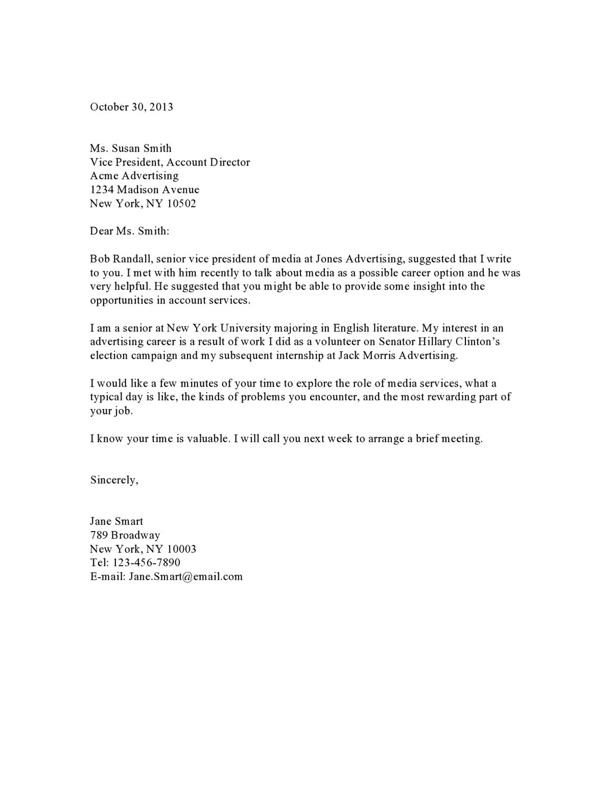 sample letter of cover letter for job application