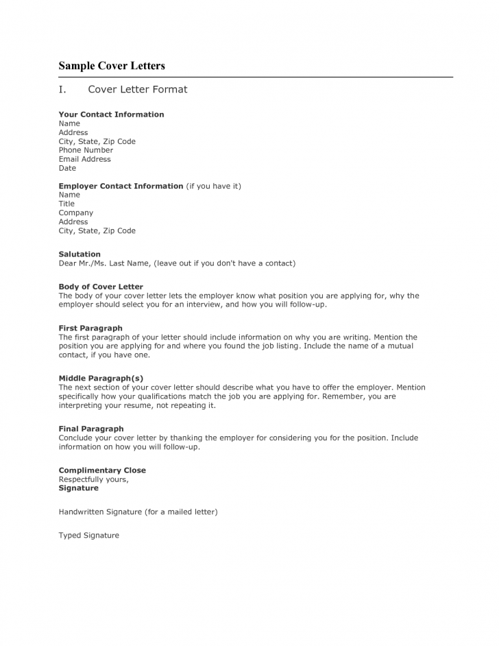 Sample Cover Letter Format for Job Application