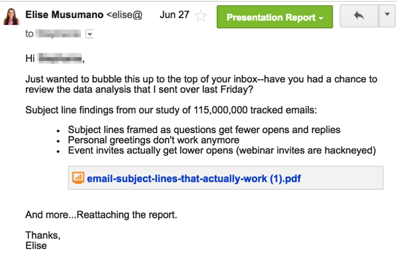follow up email example