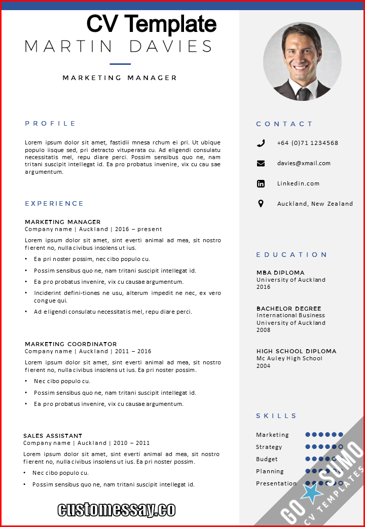 Where can you find a CV Template?