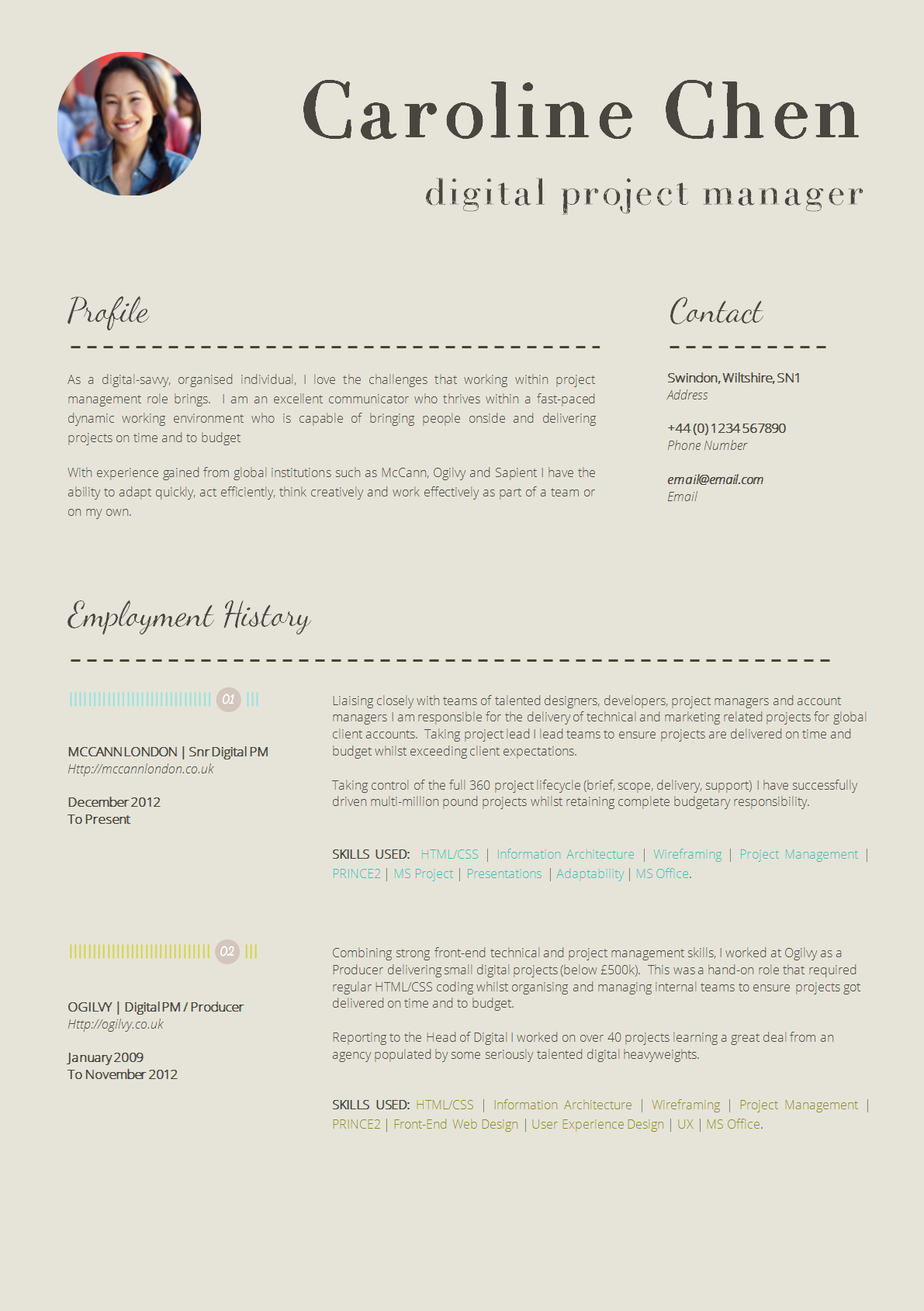 Where can you find a CV Template?